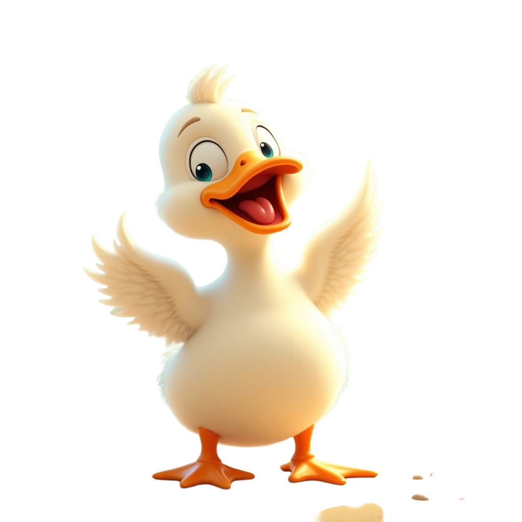 Cheerful Cartoon Duck